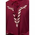 Embroidery abaya with balloon sleeves- Maroon